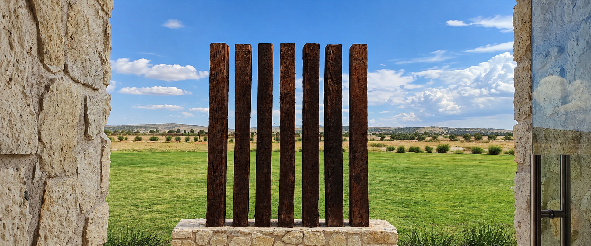 Portal de piedra hacia el campo